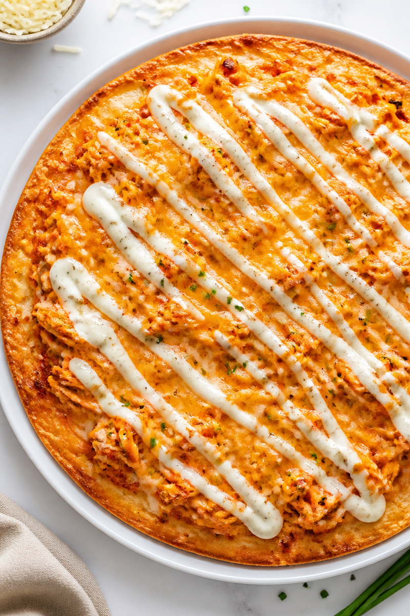 Keto Buffalo Chicken Pizza Crust