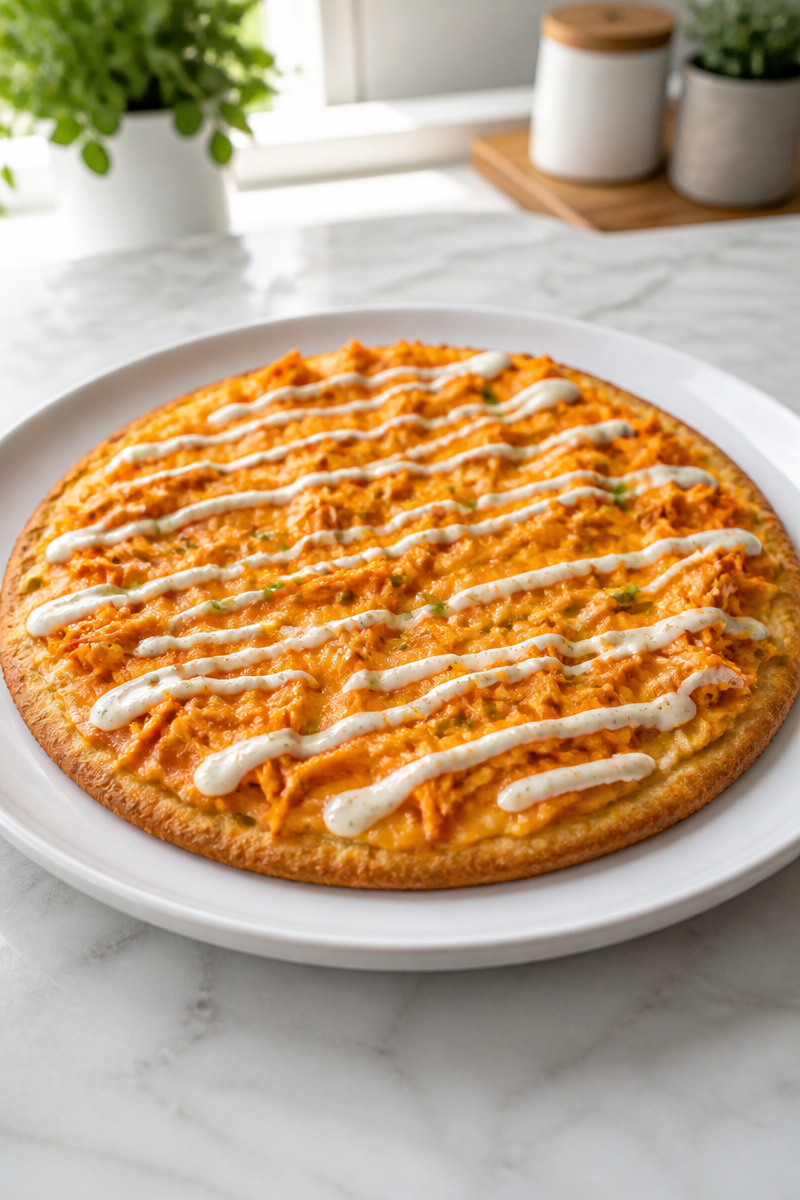 Keto Buffalo Chicken Pizza Crust