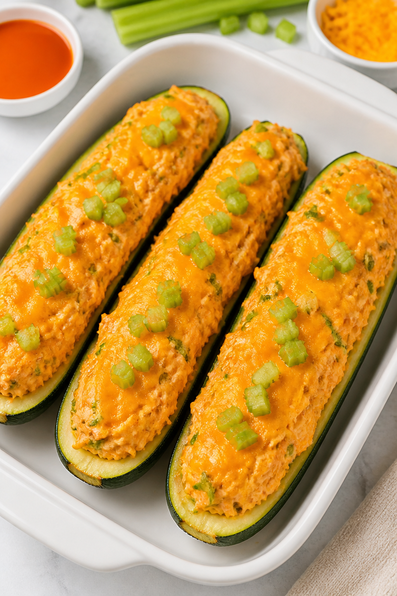 Keto Buffalo Chicken Stuffed Zucchini Keto Buffalo Chicken Stuffed Zucchini