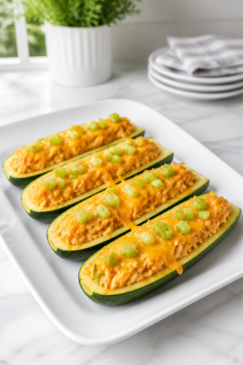 Keto Buffalo Chicken Stuffed Zucchini Keto Buffalo Chicken Stuffed Zucchini
