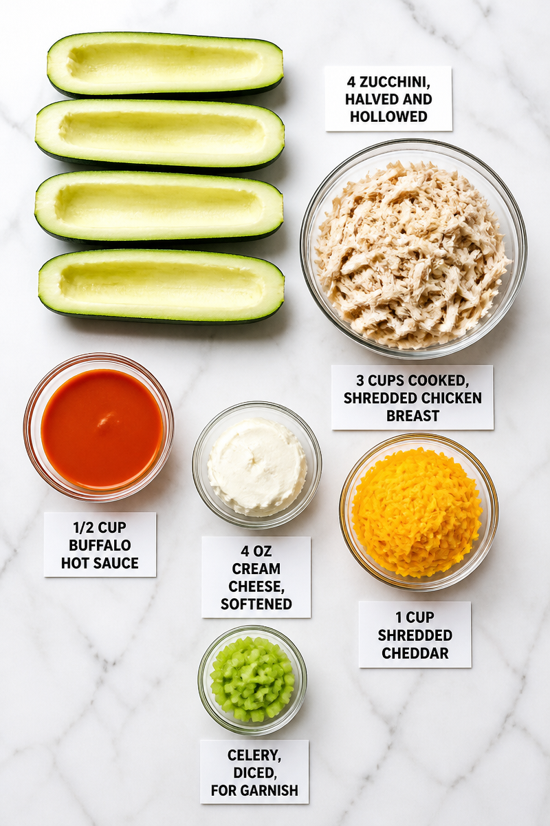 Keto Buffalo Chicken Stuffed Zucchini Keto Buffalo Chicken Stuffed Zucchini