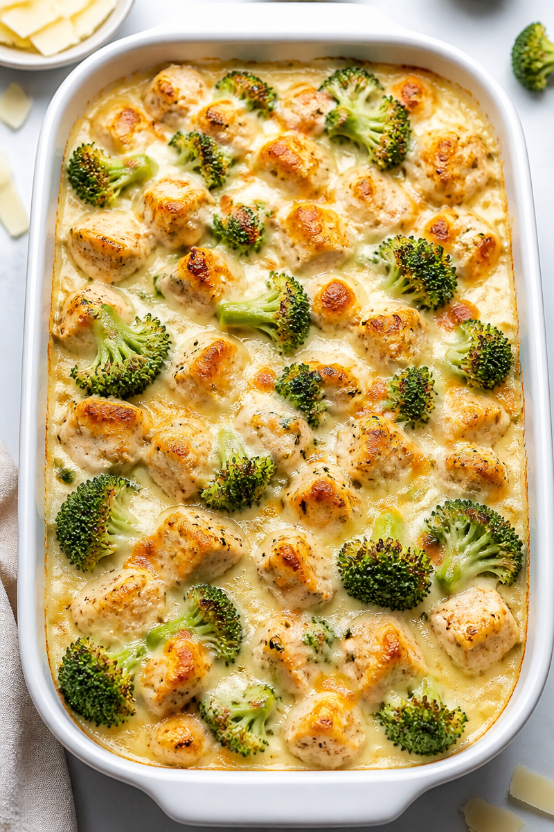 Keto Chicken Alfredo Bake Broccoli