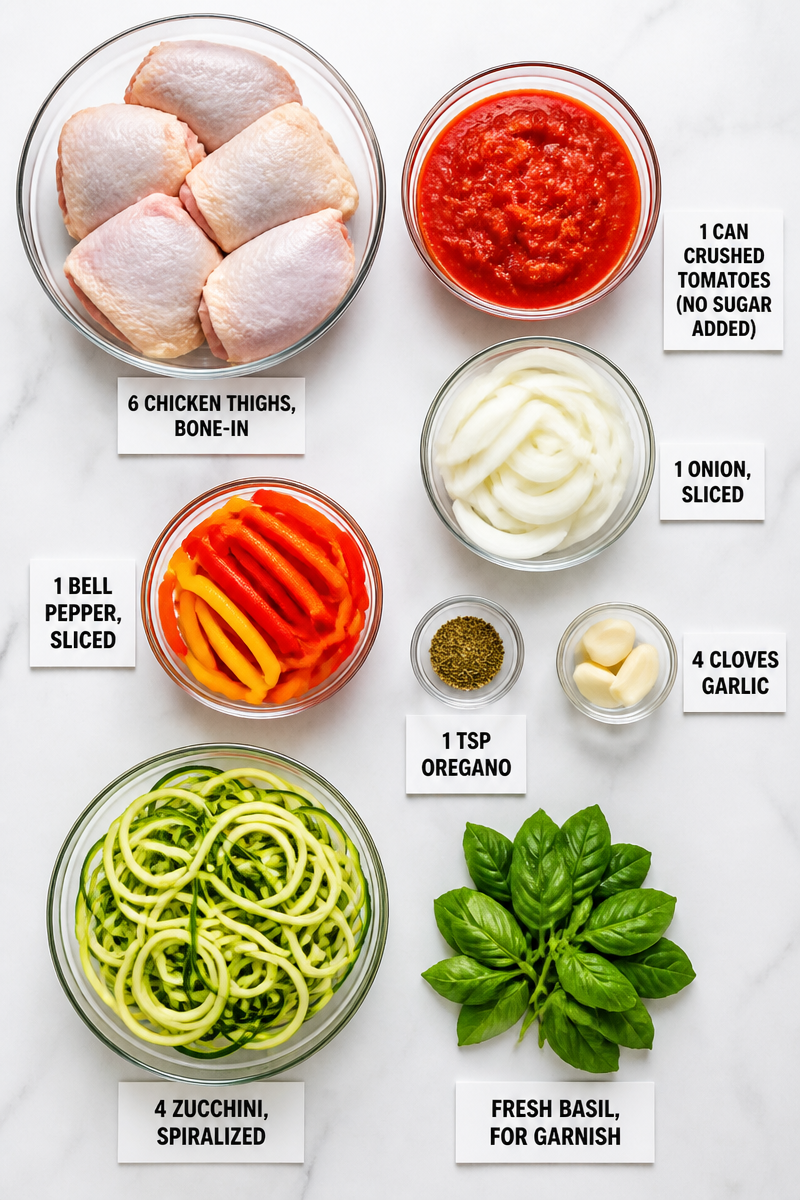 Keto Chicken Cacciatore Zucchini Noodle