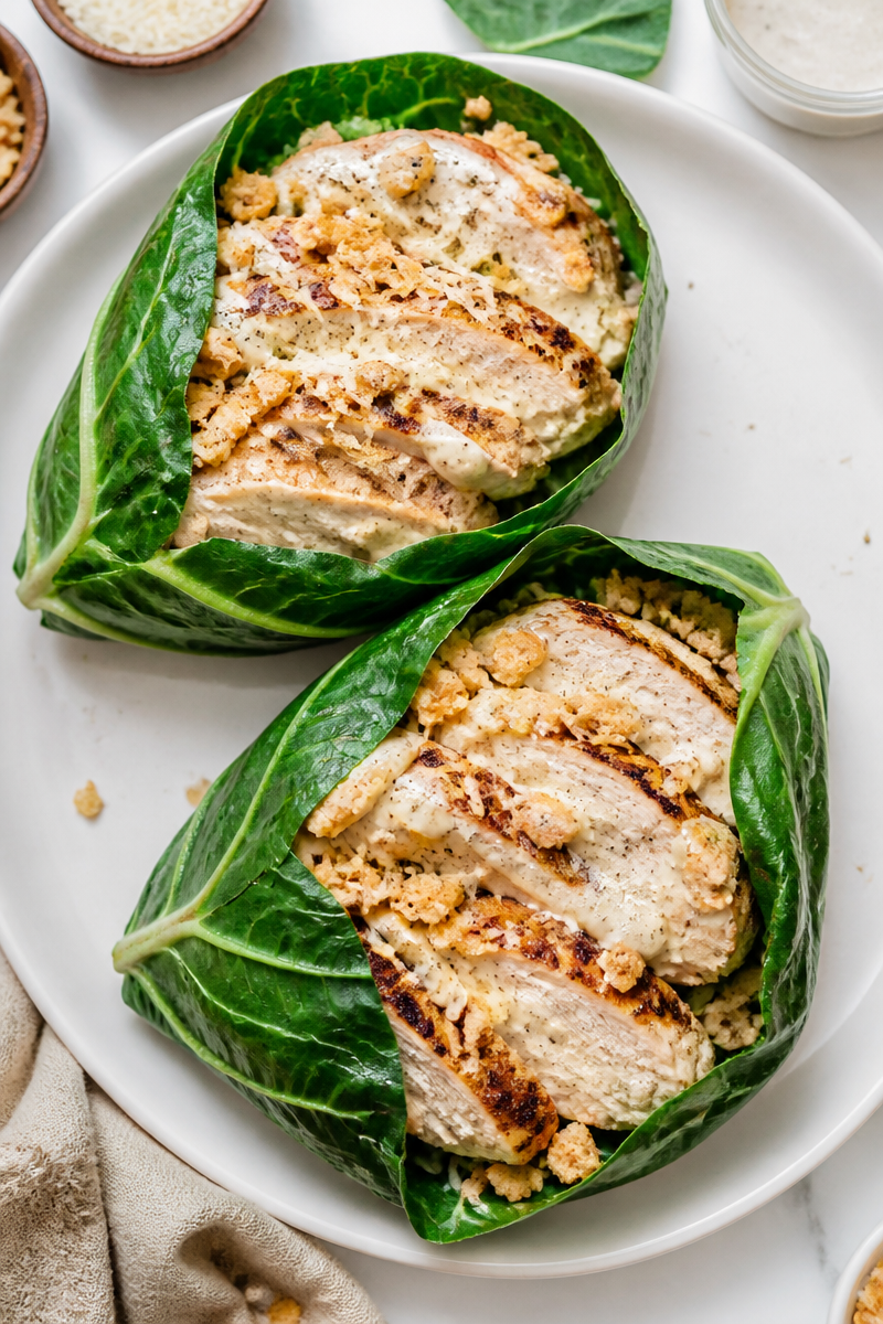 Keto Chicken Caesar Salad Wrap