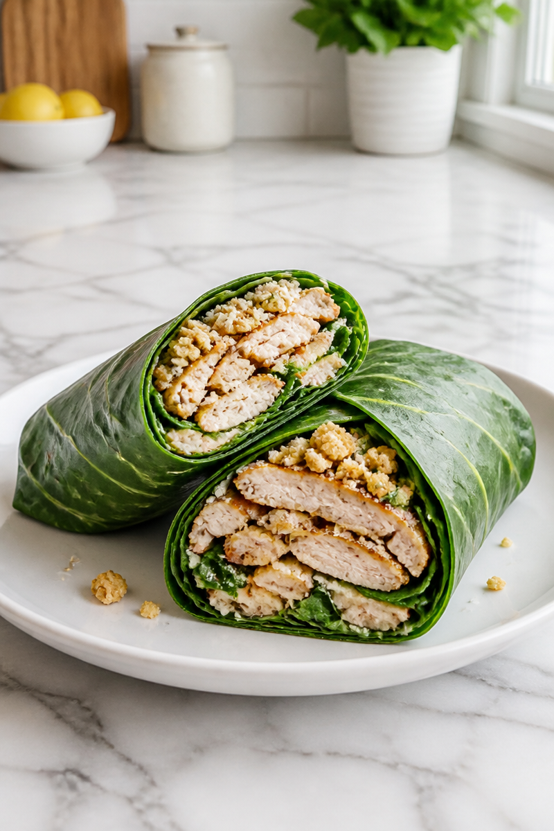 Keto Chicken Caesar Salad Wrap