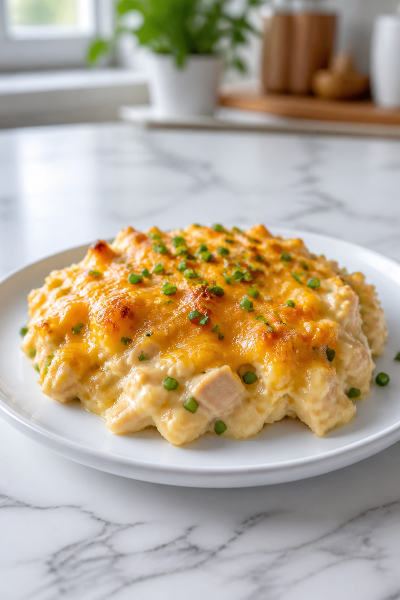 Keto Chicken Cheese Curd Casserole