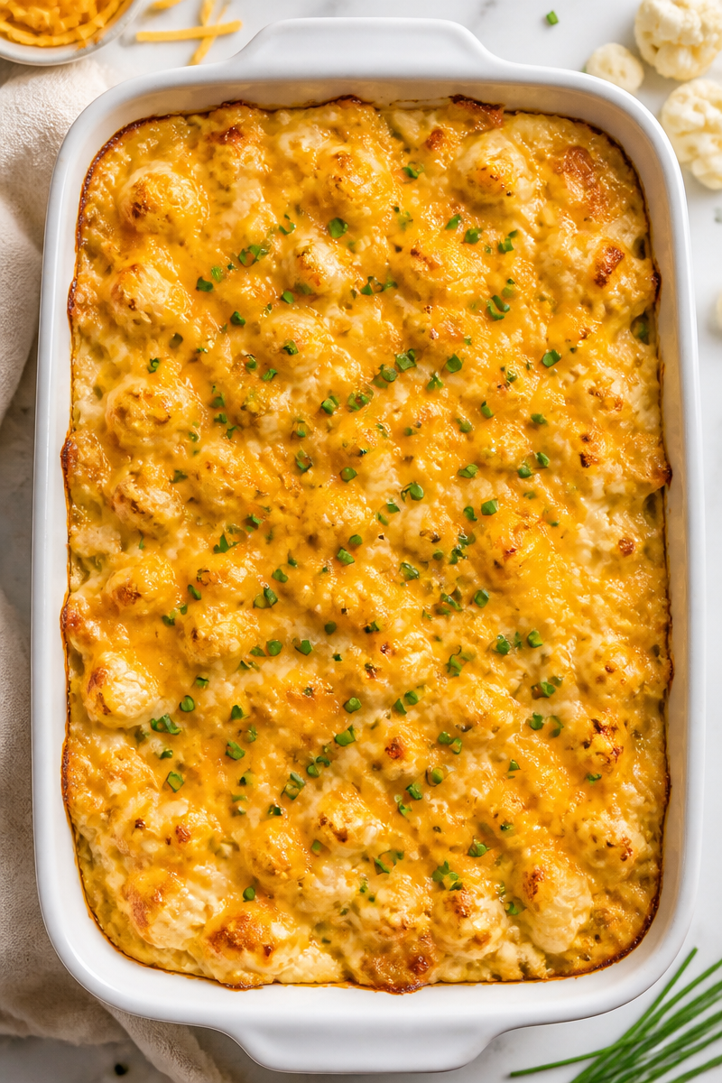 Keto Chicken Cheese Curd Casserole
