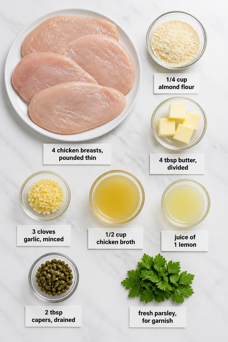 Keto Chicken Piccata Caper Lemon