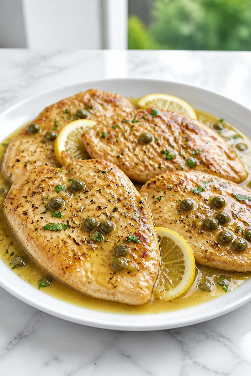 Keto Chicken Piccata Caper Lemon