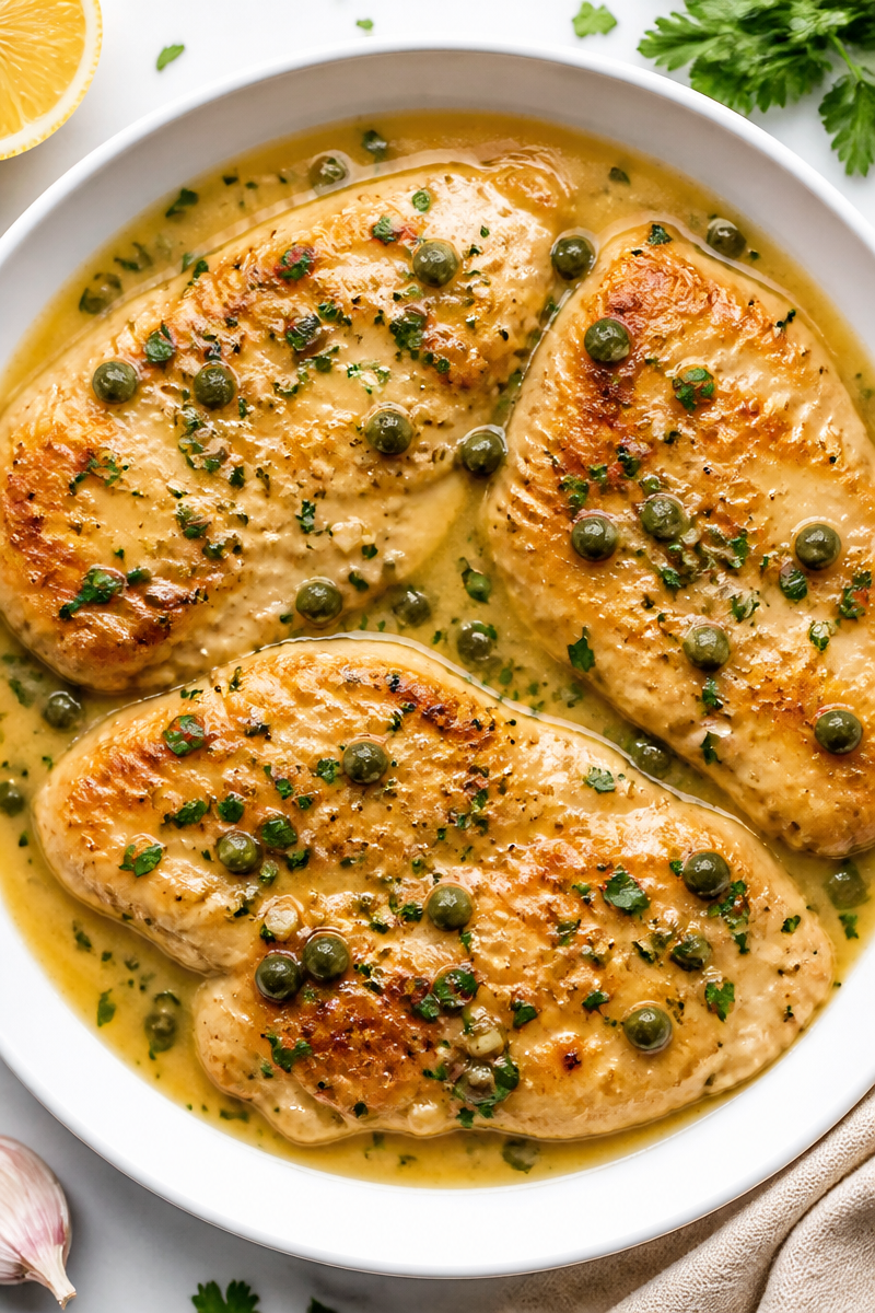 Keto Chicken Piccata Caper Lemon