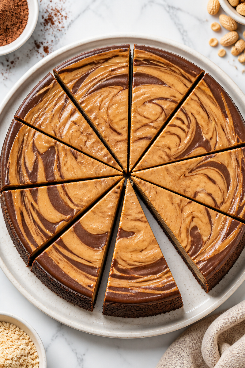 Keto Chocolate Peanut Butter Cheesecake