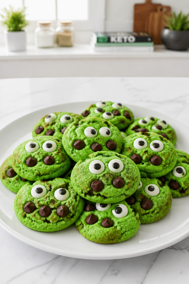 Keto Halloween Monster Cookie Bite