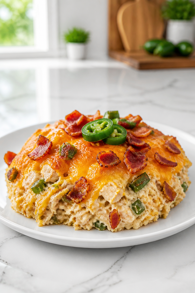 Keto Jalapeno Popper Chicken Casserole