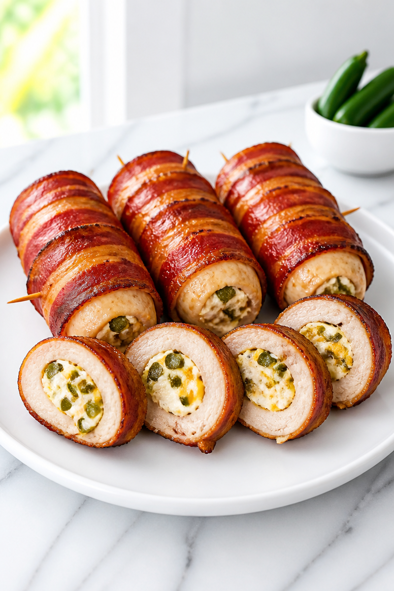 Keto Jalapeno Popper Chicken Roll
