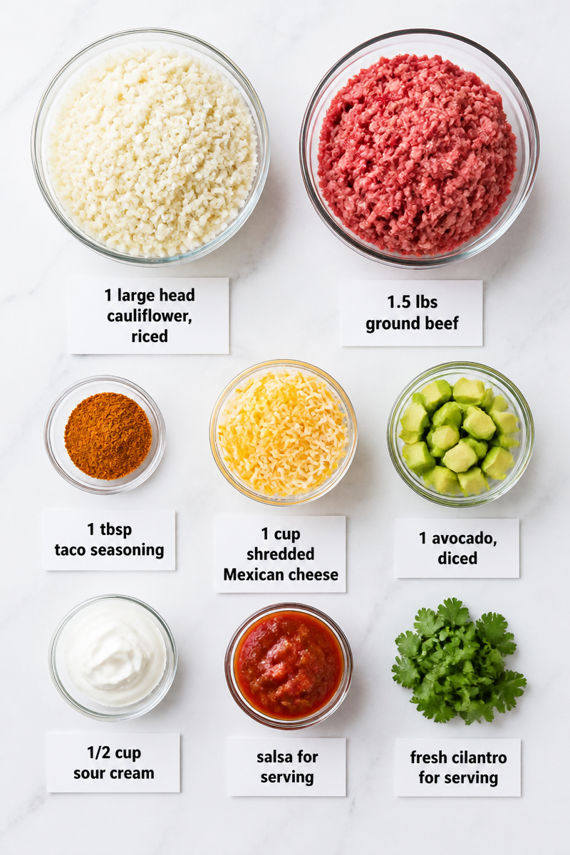 Keto Mexican Cauliflower Rice Bowl Keto Mexican Cauliflower Rice Bowl