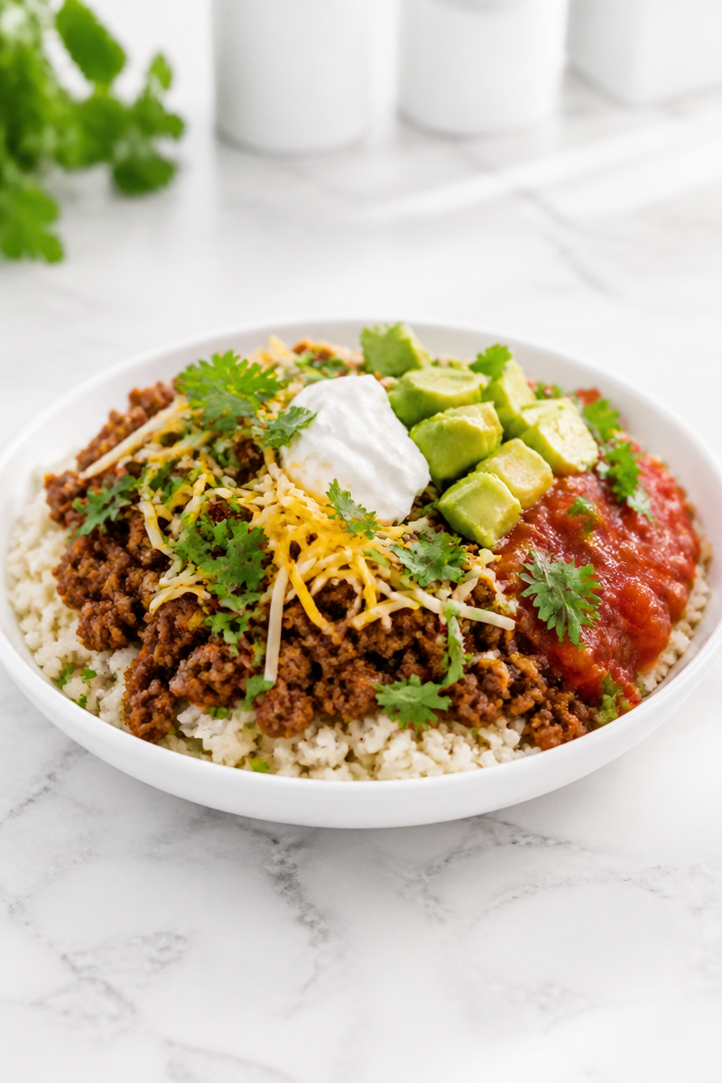 Keto Mexican Cauliflower Rice Bowl Keto Mexican Cauliflower Rice Bowl
