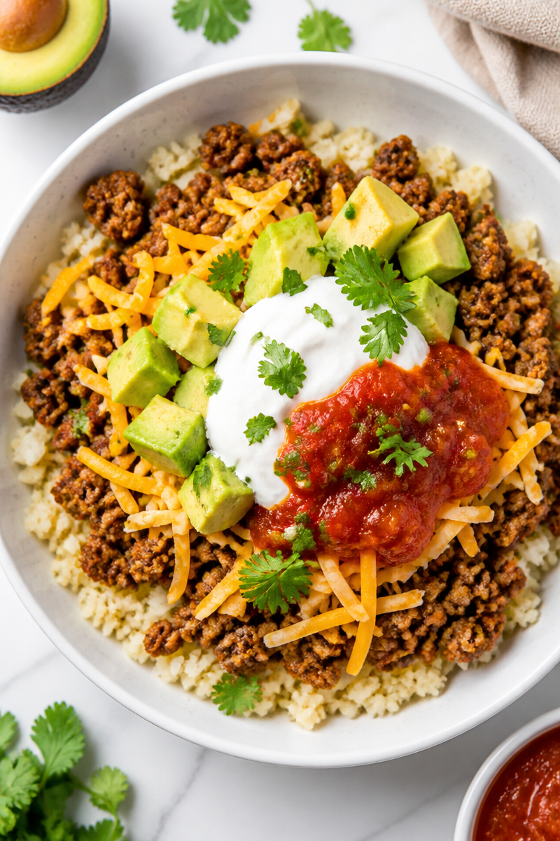 Keto Mexican Cauliflower Rice Bowl Keto Mexican Cauliflower Rice Bowl