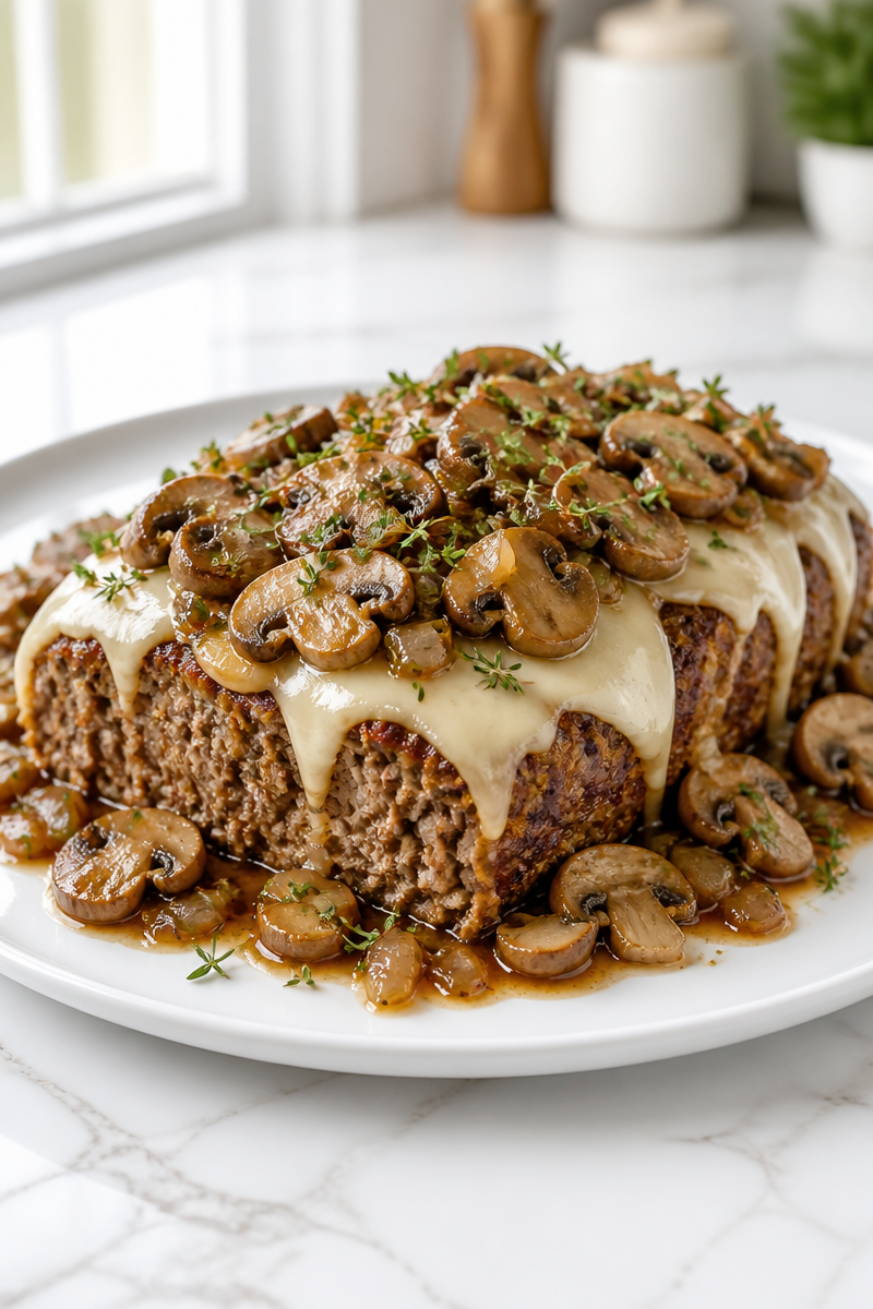 Keto Mushroom Swiss Meatloaf Skillet Keto Mushroom Swiss Meatloaf Skillet