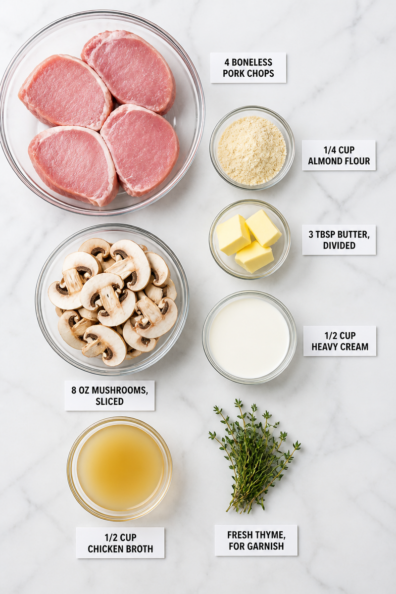 Keto Pork Chop Mushroom Cream Sauce