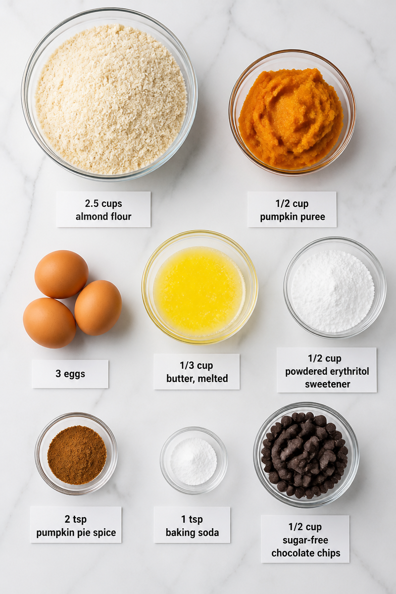 Keto Pumpkin Chocolate Chip Muffin