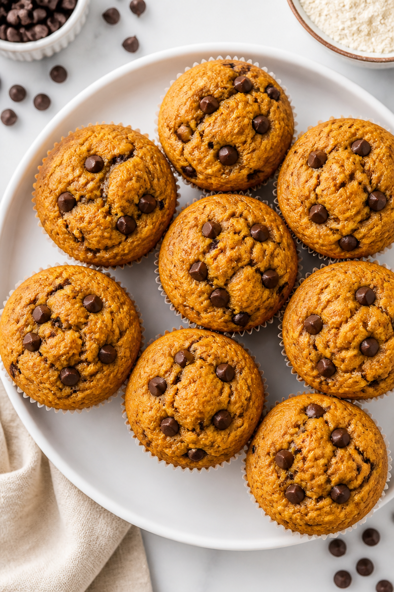 Keto Pumpkin Chocolate Chip Muffin