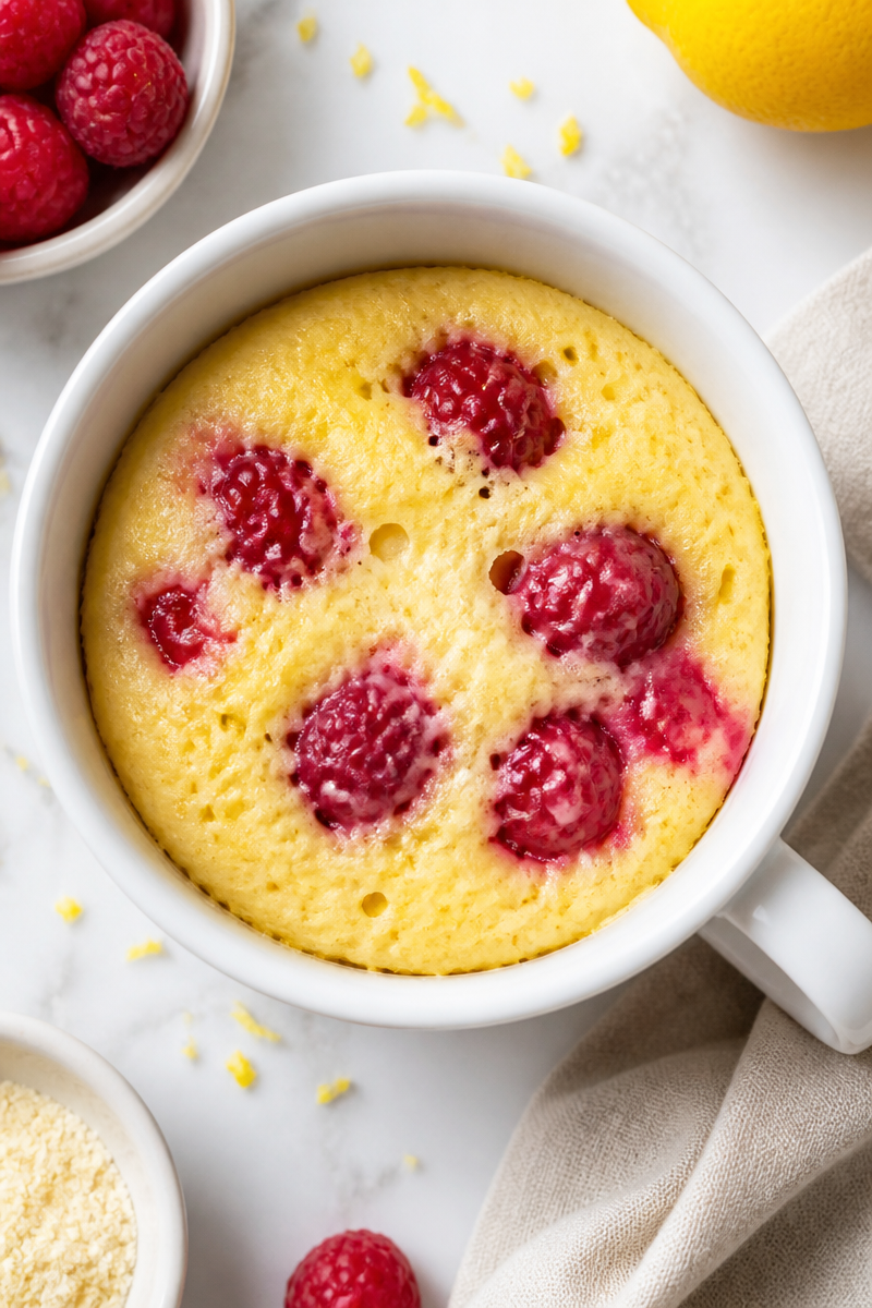 Keto Raspberry Lemon Mug Cake Keto Raspberry Lemon Mug Cake