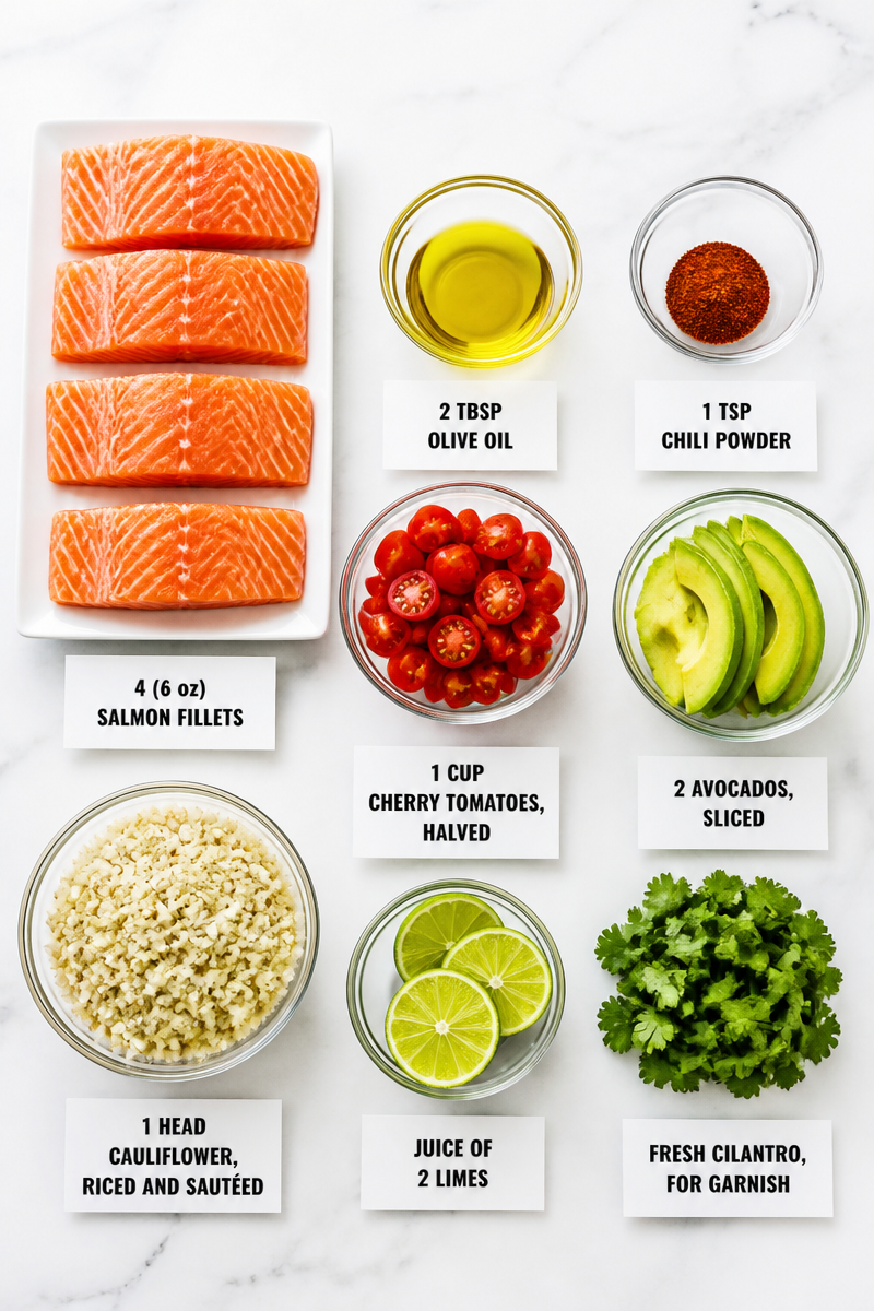 Keto Salmon Bowl Avocado Lime