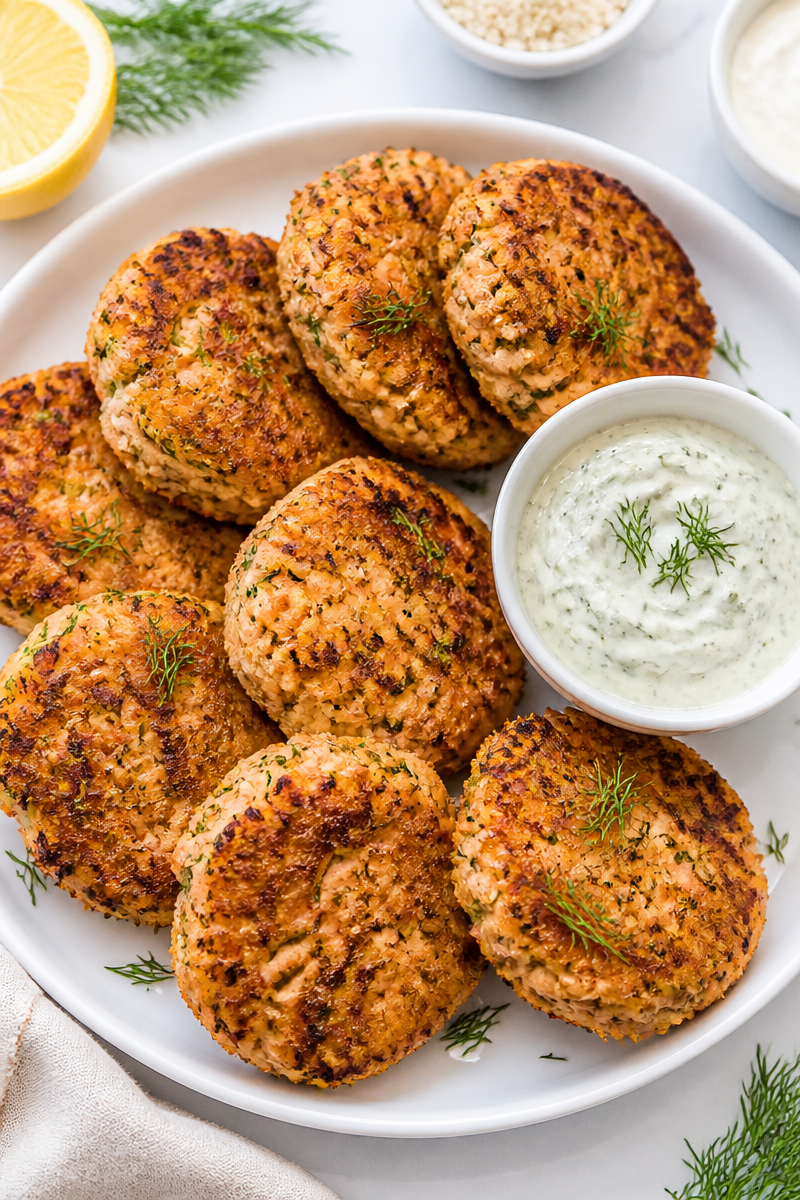 Keto Salmon Cake Dill Aioli Keto Salmon Cake Dill Aioli