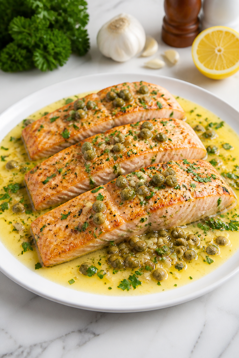 Keto Salmon Piccata Lemon Butter Keto Salmon Piccata Lemon Butter
