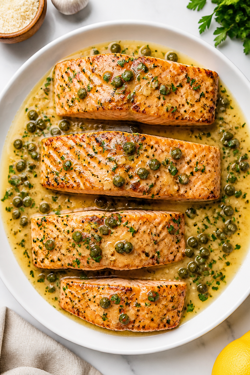 Keto Salmon Piccata Lemon Butter Keto Salmon Piccata Lemon Butter