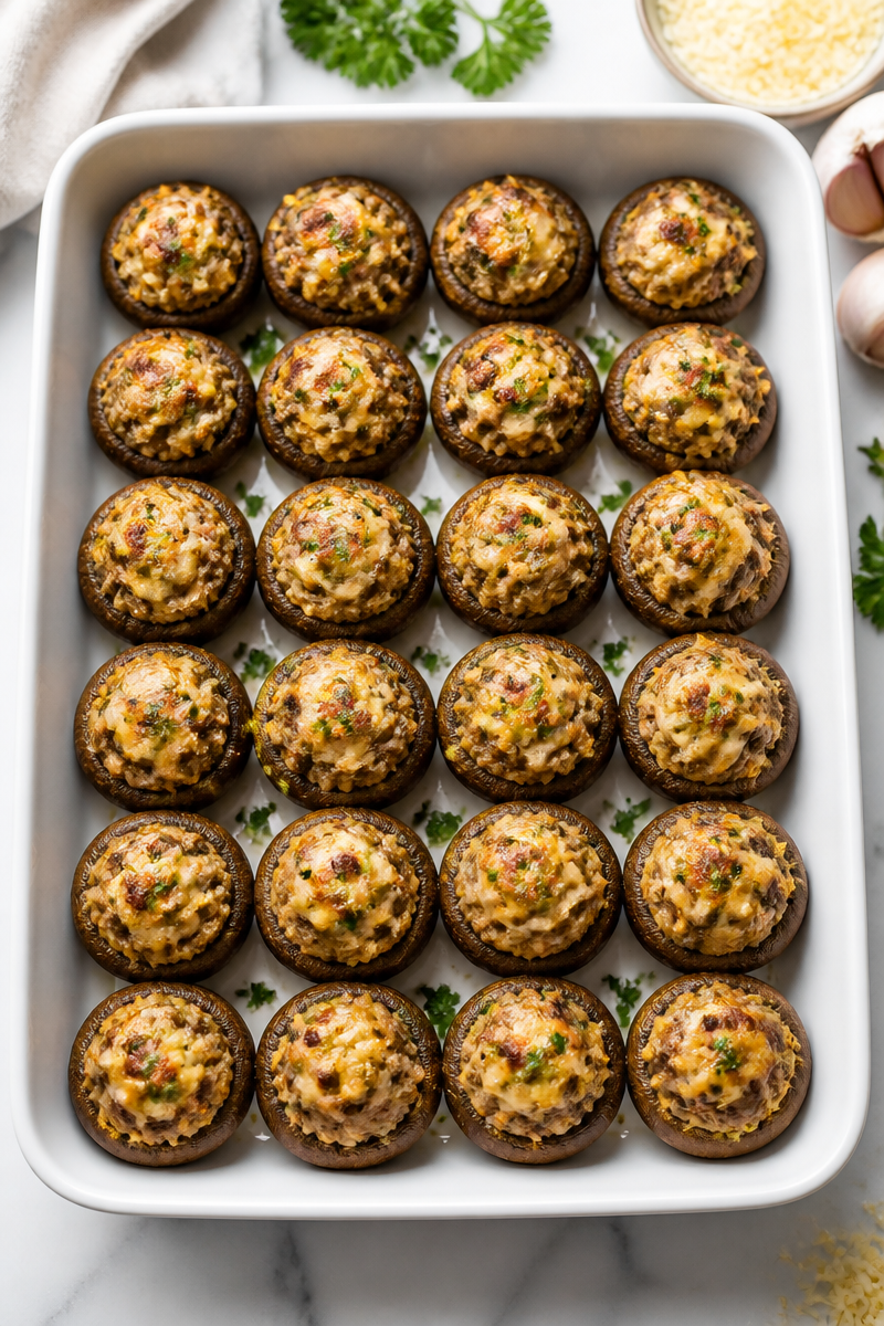 Keto Sausage Stuffed Mushroom Cap Keto Sausage Stuffed Mushroom Cap