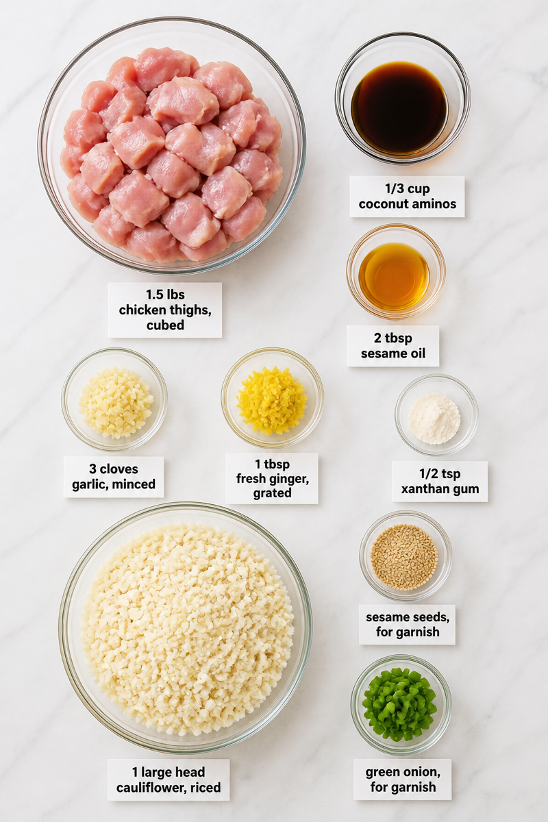 Keto Sesame Chicken Cauliflower Rice Keto Sesame Chicken Cauliflower Rice