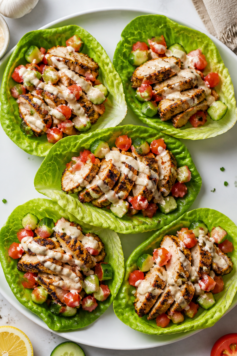 Keto Shawarma Chicken Lettuce Wrap Keto Shawarma Chicken Lettuce Wrap