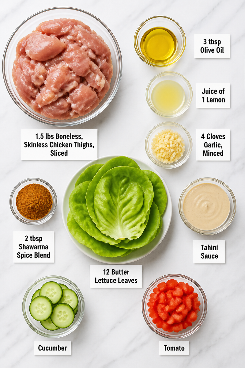 Keto Shawarma Chicken Lettuce Wrap Keto Shawarma Chicken Lettuce Wrap