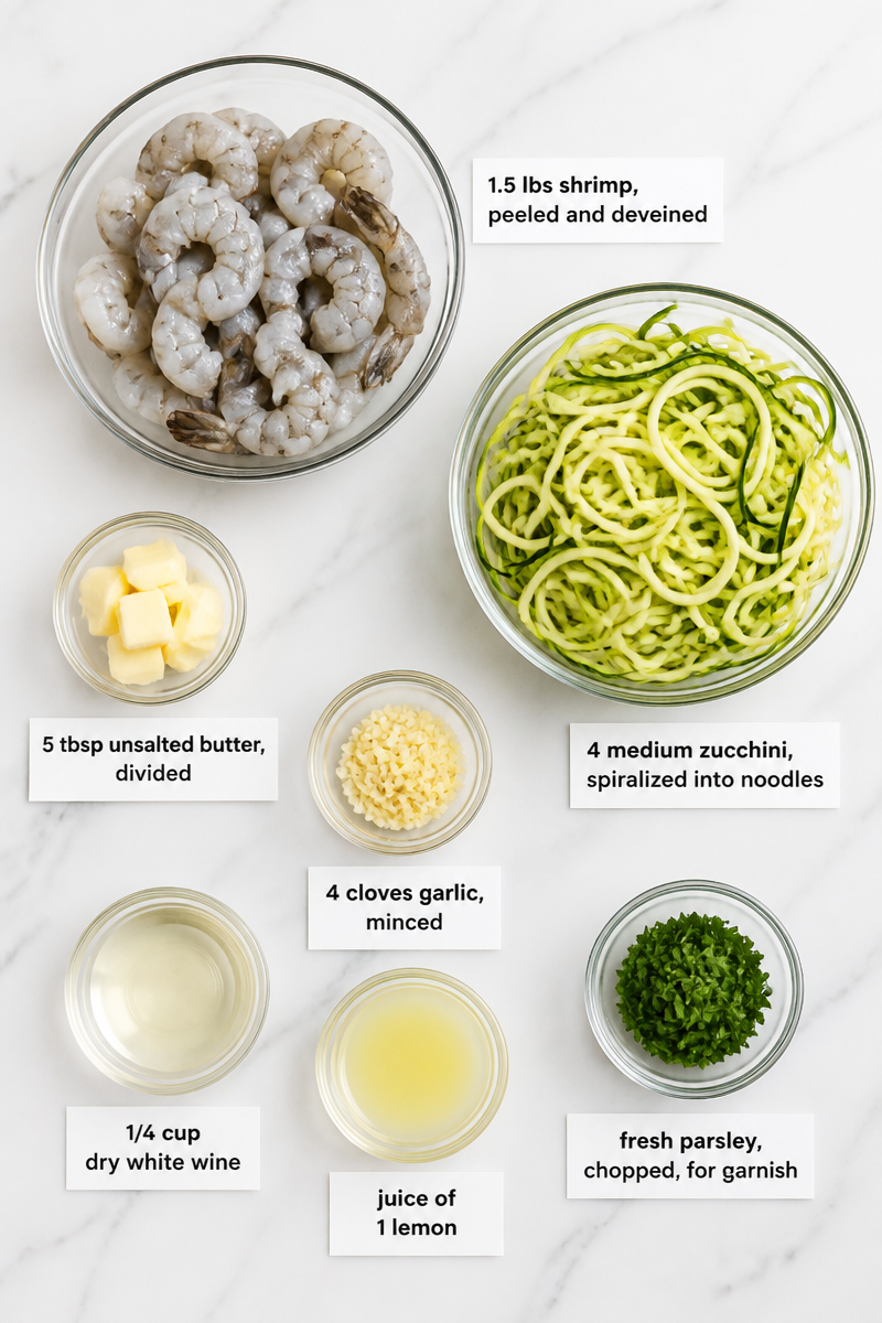Keto Shrimp Scampi Zucchini Noodle