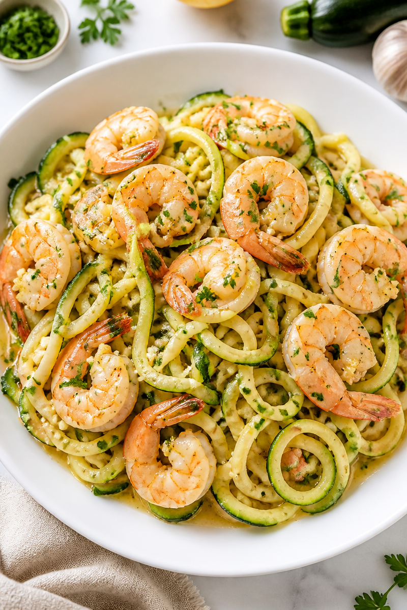 Keto Shrimp Scampi Zucchini Noodle