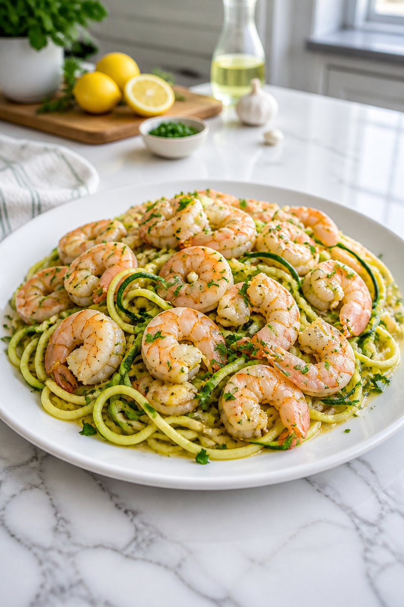 Keto Shrimp Scampi Zucchini Noodle
