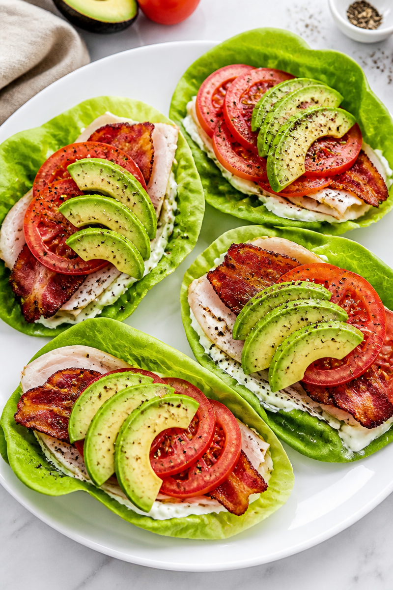 Keto Turkey Club Lettuce Wrap Keto Turkey Club Lettuce Wrap