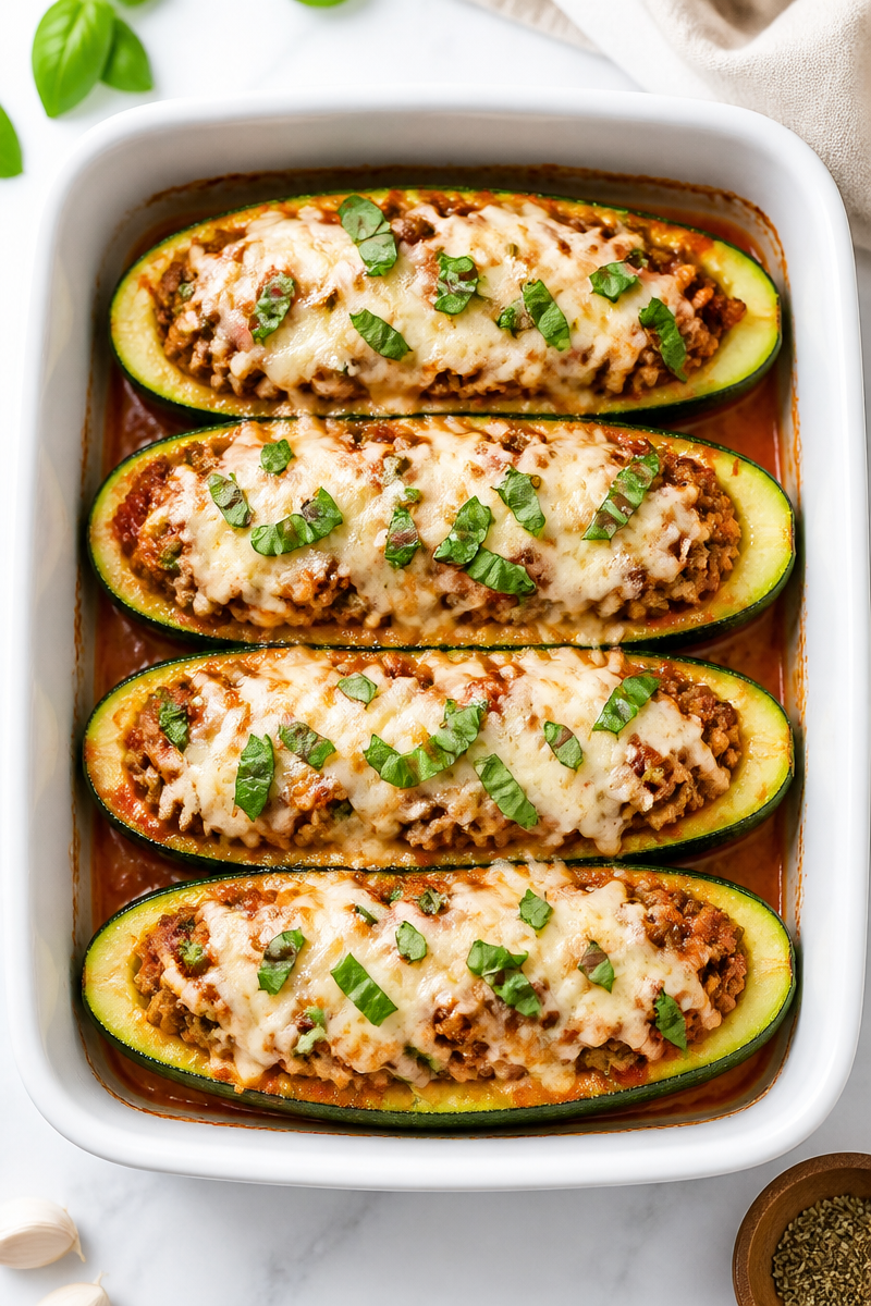 Keto Turkey Zucchini Boat Marinara Keto Turkey Zucchini Boat Marinara