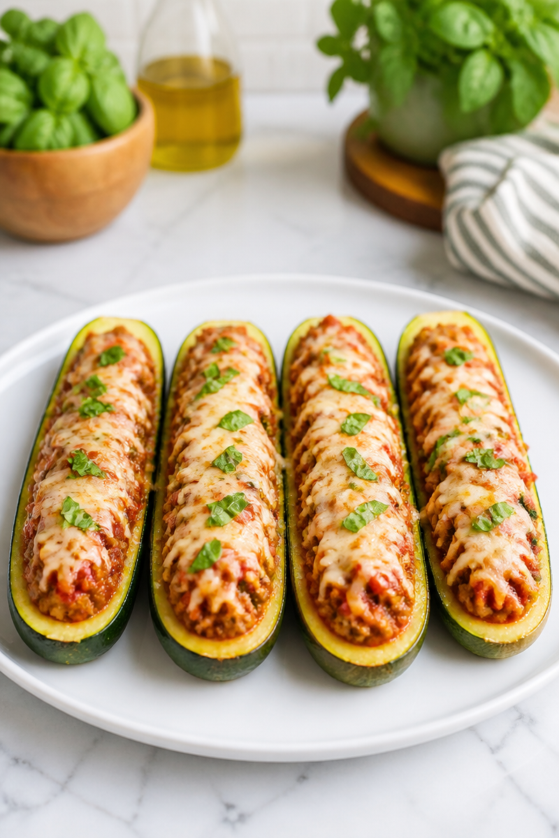 Keto Turkey Zucchini Boat Marinara Keto Turkey Zucchini Boat Marinara
