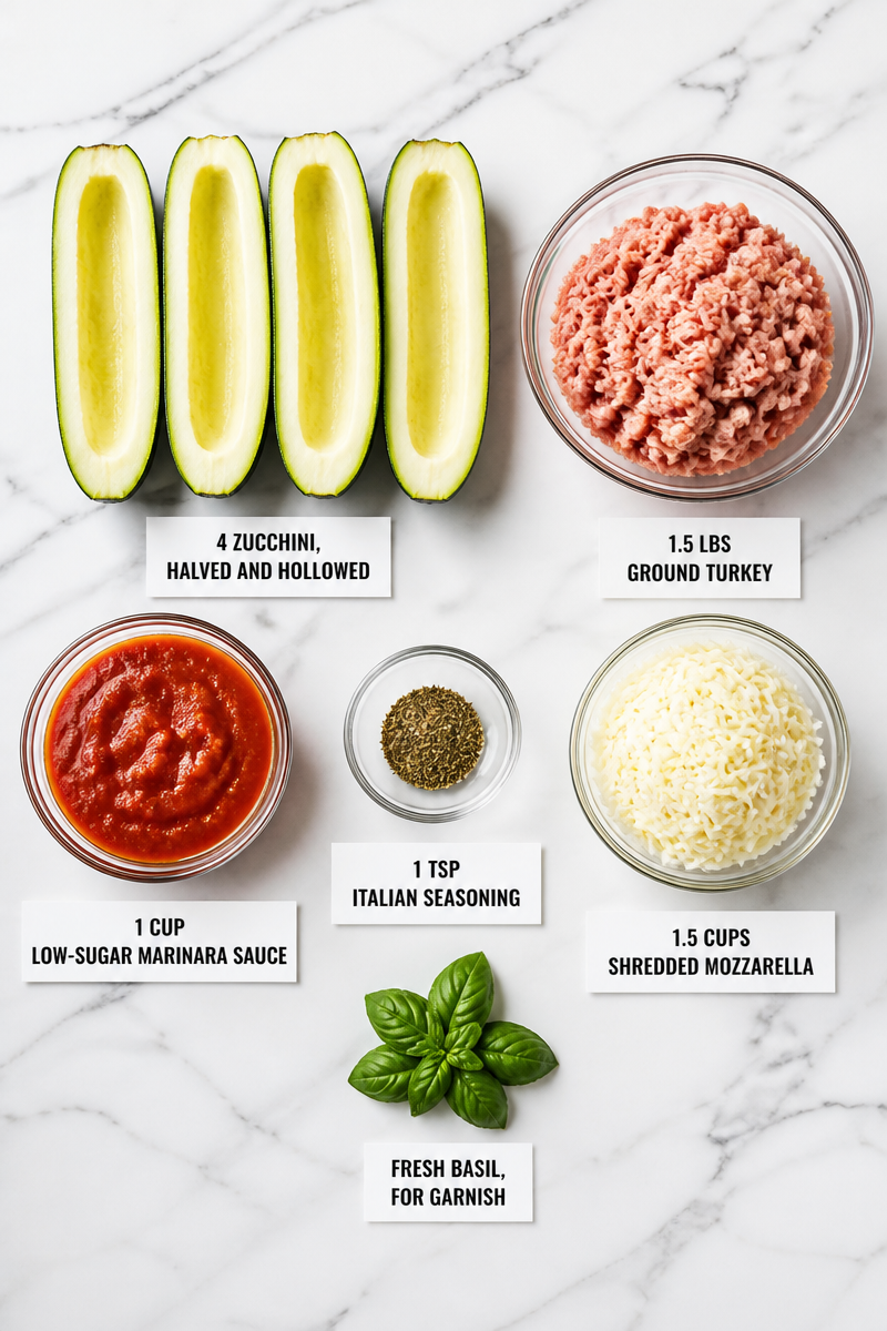 Keto Turkey Zucchini Boat Marinara Keto Turkey Zucchini Boat Marinara