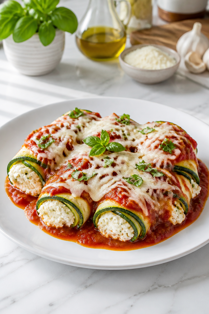 Keto Zucchini Lasagna Roll Up