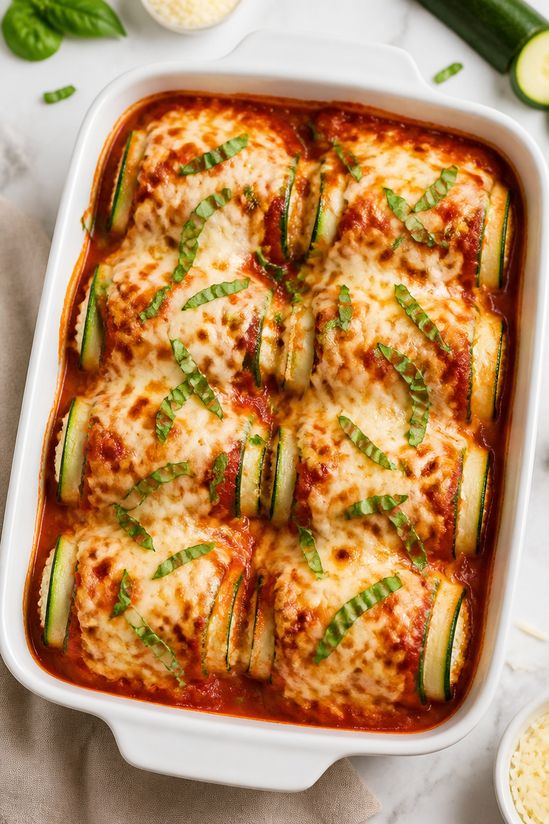 Keto Zucchini Lasagna Roll Up