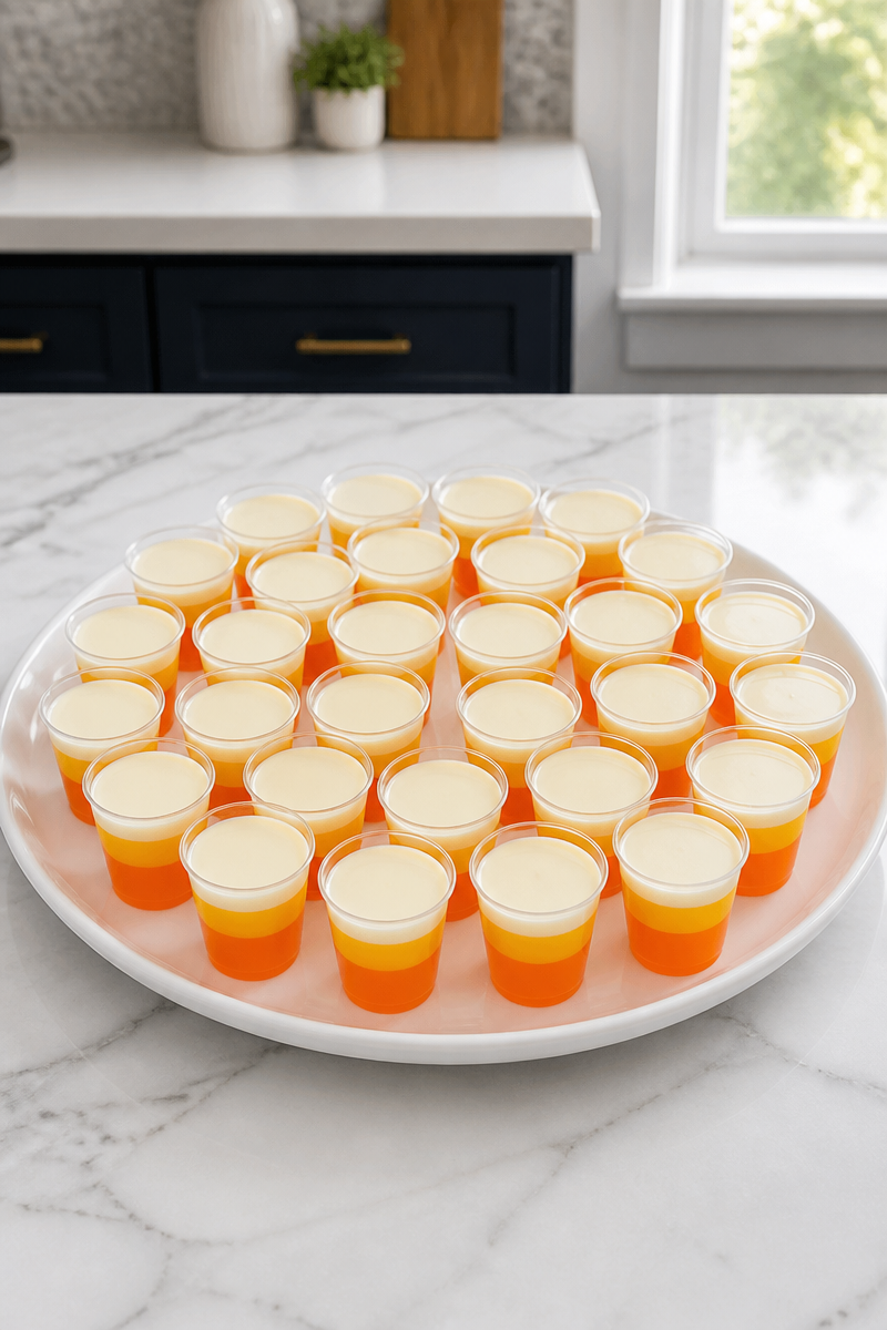 Layered Candy Corn Jello Shots