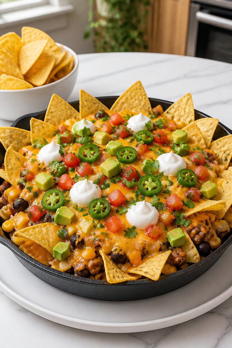 Loaded Nacho Cheese Beef Skillet