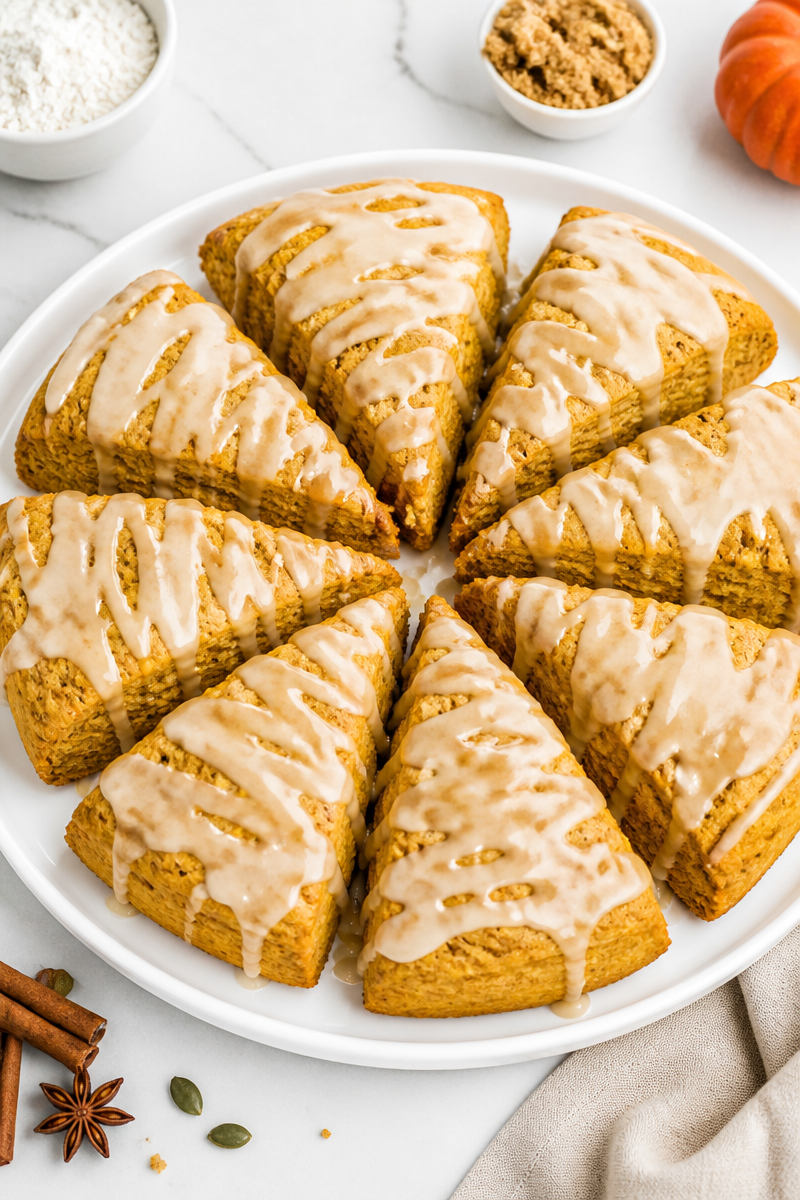 Maple Glazed Pumpkin Scone Wedge Maple Glazed Pumpkin Scone Wedge