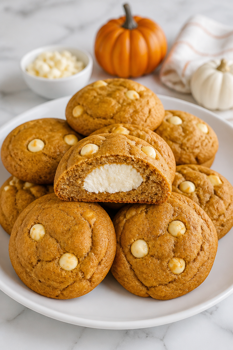 Mini Pumpkin Cheesecake Stuffed Cookies