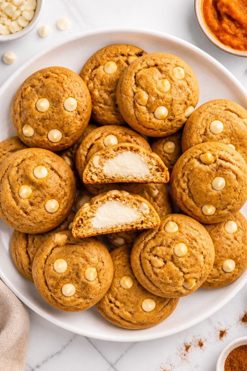 Mini Pumpkin Cheesecake Stuffed Cookies