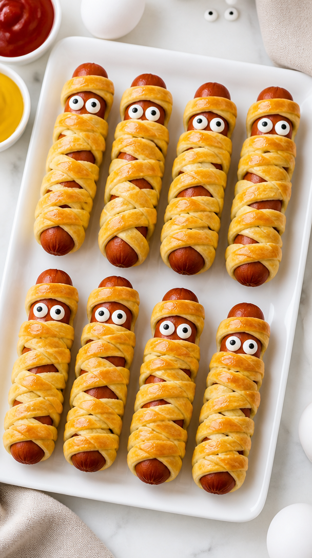 Mummy Wrapped Hot Dogs Recipe Mummy Wrapped Hot Dogs Recipe