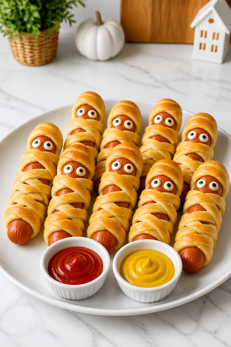 Mummy Wrapped Hot Dogs Recipe Mummy Wrapped Hot Dogs Recipe